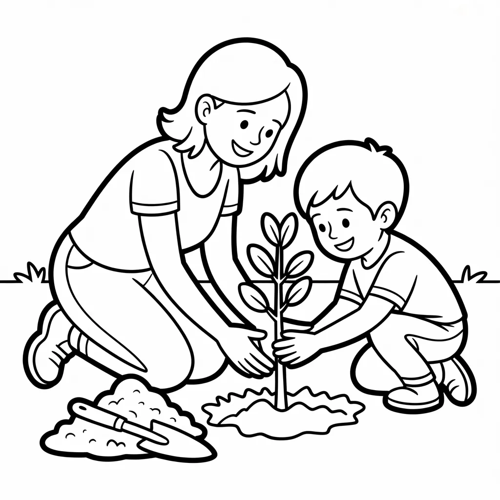 a-mother-and-son-planting-a-tree-together