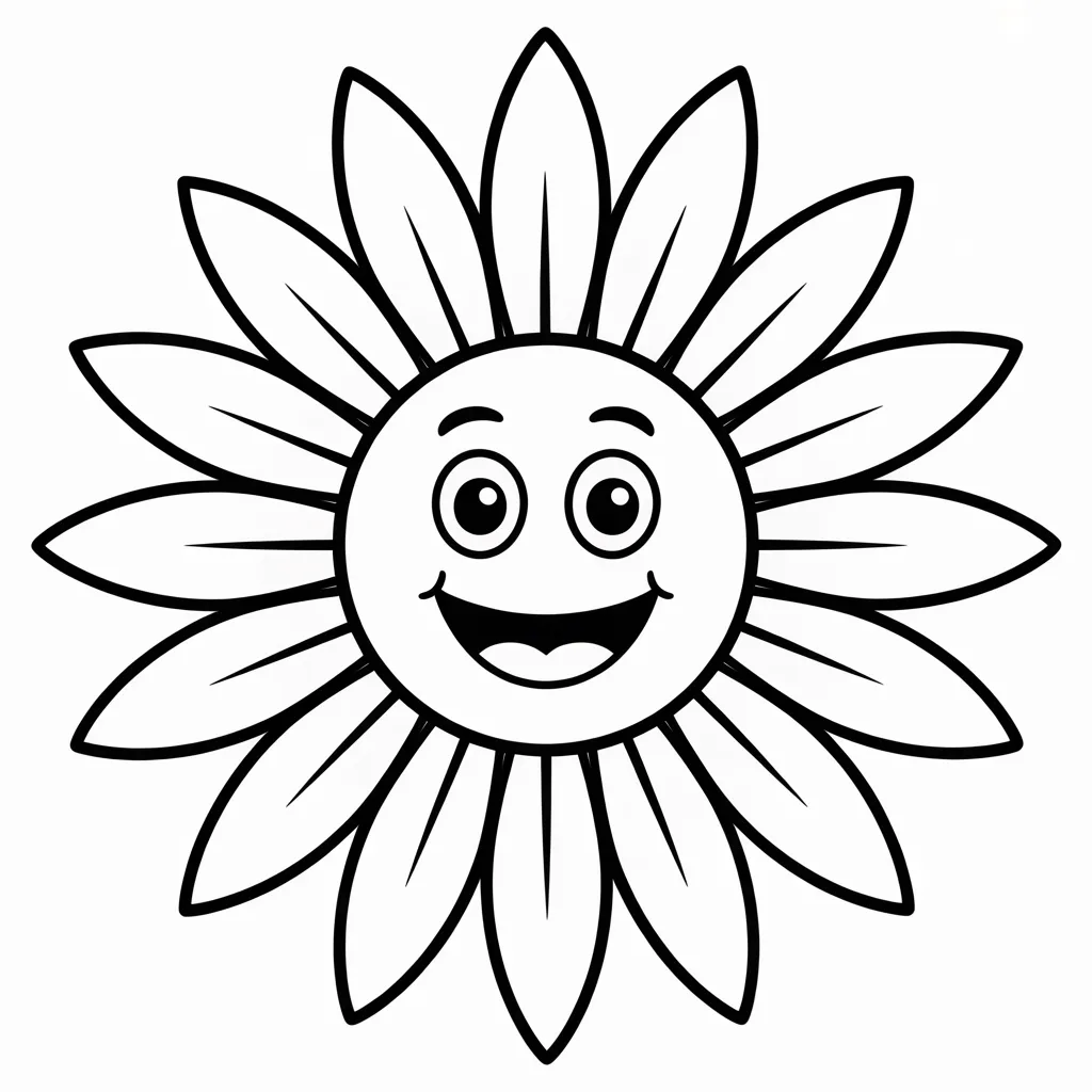large-smiling-sunflower-outline